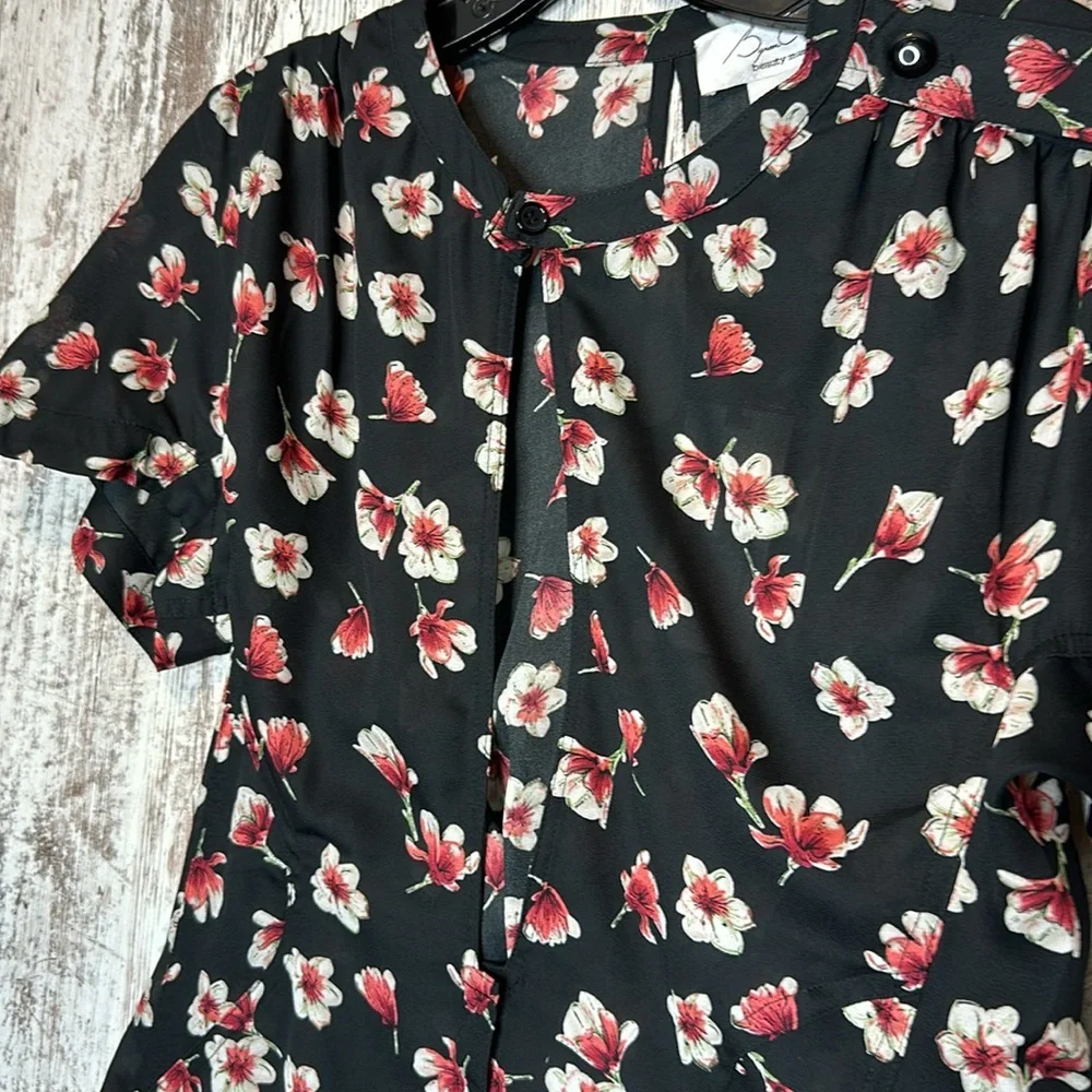 Byron Lars Lotus Flower keyhole Blouse Size 2 NWT - Picture 6 of 7
